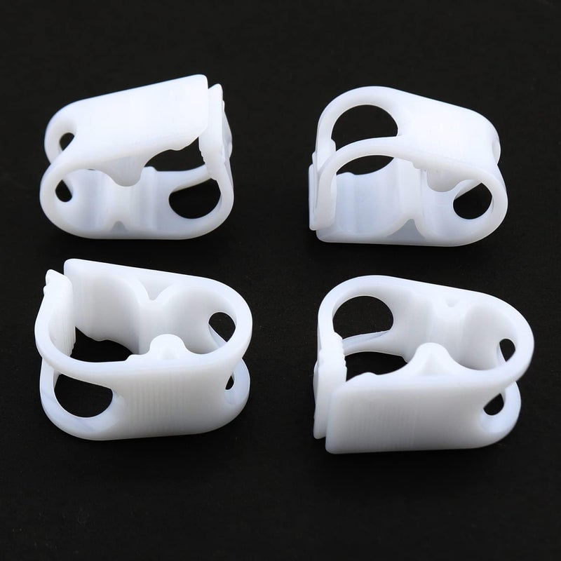 LUORNG Flow Control Hose Clamp 4PCS 1/4"-1/2" Tube OD Shut Off Hose Clamps, Adjustable Plastic Tube Clamp, Water Flow Control Tube Clip, Laboratory Pinch Valve, White - Image 2